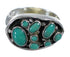 Southwestern Turquoise Authentic Sterling Silver Ring Size 5-1/4 YX84527